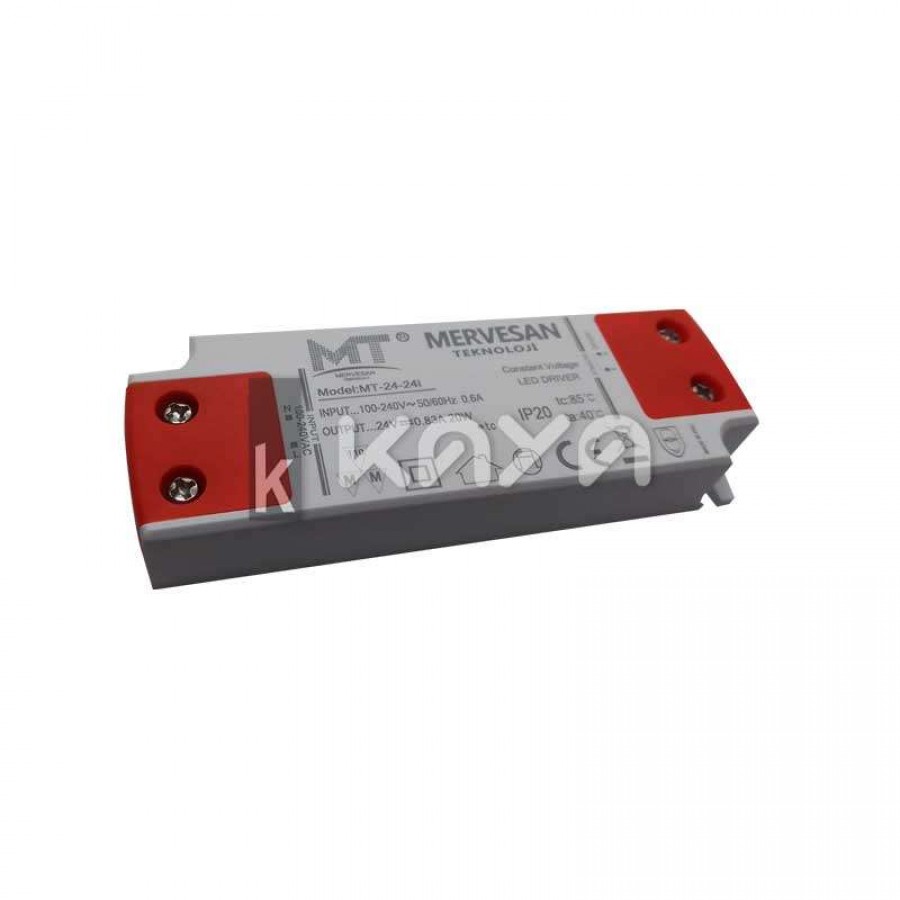 Mervesan 24W 24Vdc Plastik Kasa Smps Adaptör - MT-24-24i-Kaya Aydınlatma Mervesan - MT-24-24i