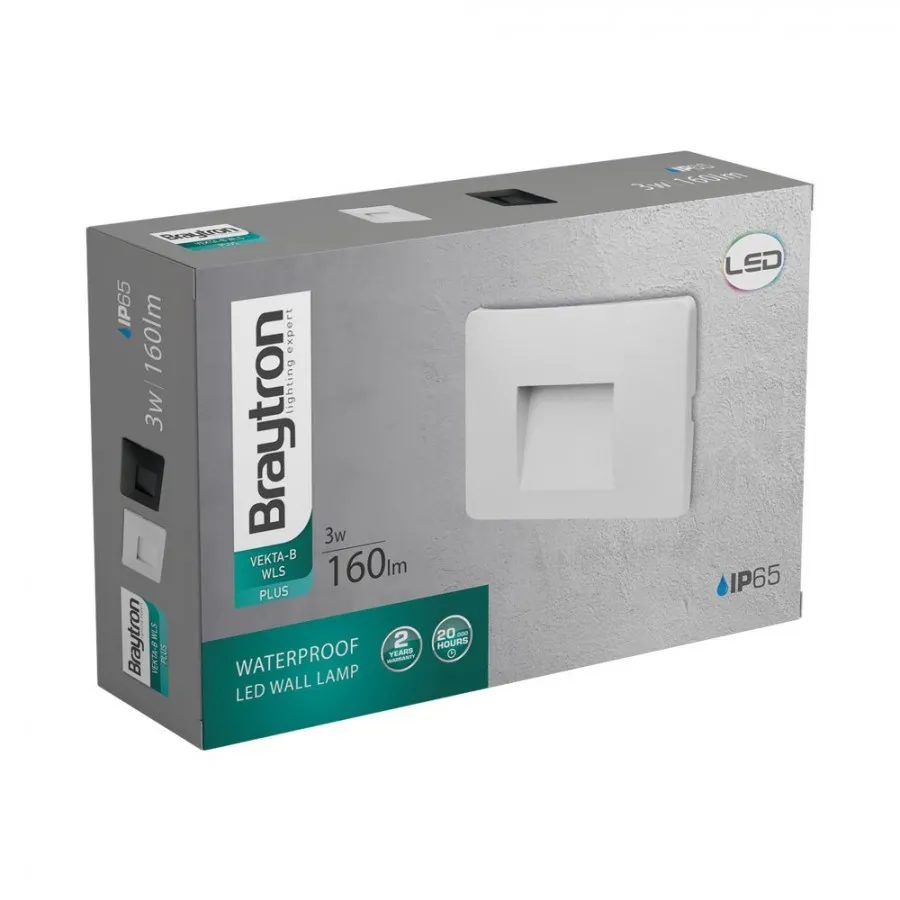 Braytron 3w Vekta-B-WLS Siyah Dış Mekan IP65 Aplik 3000K - BG38-02101-Kaya Aydınlatma BRAYTRON - BG38-02101