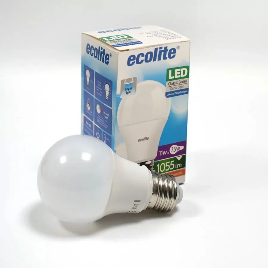 Ecolite 11w E27 A60 Led Ampul - A60.11W.30K Ecolite 11w E27 A60 Led Ampul - A60.11W.30K