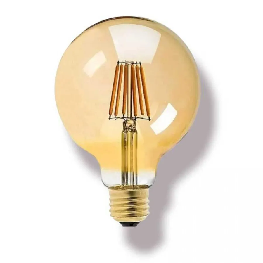 Ecolite 7,5w E27 G95 Rustik FILAMENT GOLD GLOBE Led Ampul - G95.7,5W.GD.E27.22K-Kaya Aydınlatma Ecolite - G95.7,5W.GD.E27.22K