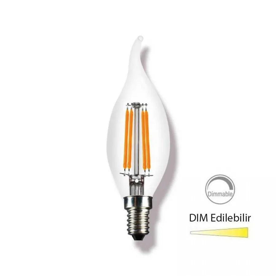 HEKA 4w Dim Edilebilir E14 C35 Kıvrık Mum Rustik Led Ampul-Kaya Aydınlatma HEKA Lighting & Design - KA-23