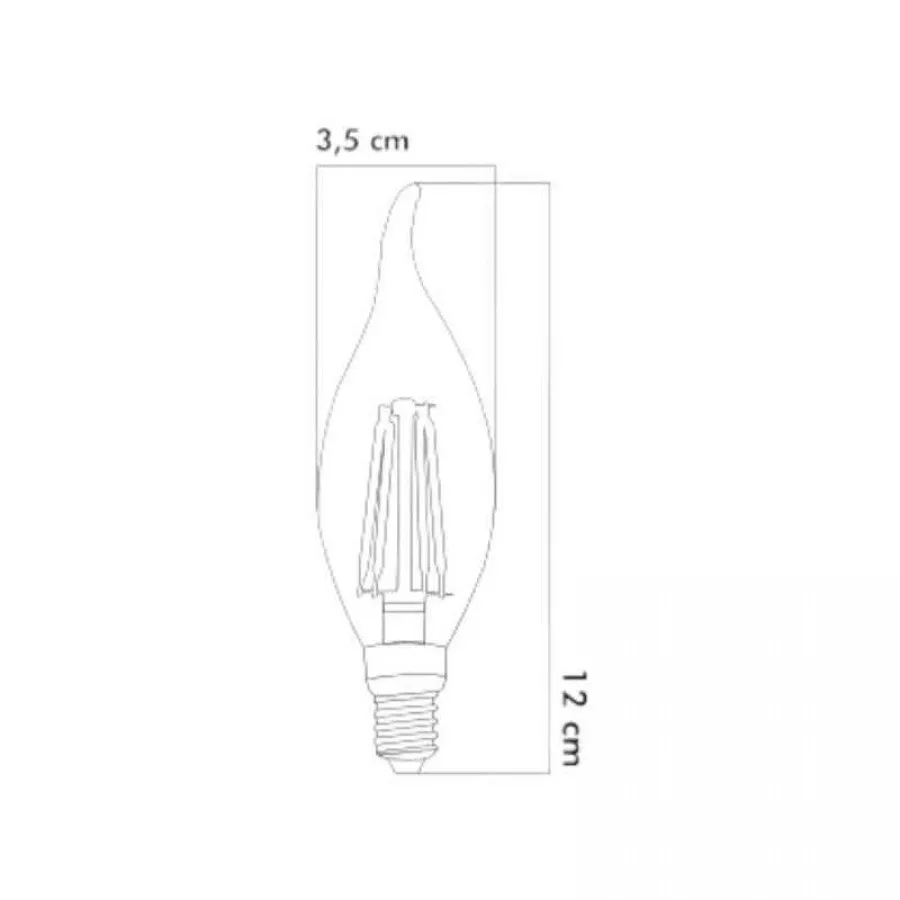 HEKA 4w Dim Edilebilir E14 C35 Kıvrık Mum Rustik Led Ampul-Kaya Aydınlatma HEKA Lighting & Design - KA-23