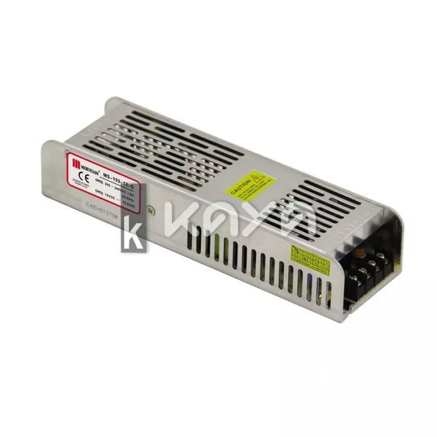 Mervesan 150W 12V 12.5A Slim Metal Kasa Smps Adaptör - MT-150-12-S
