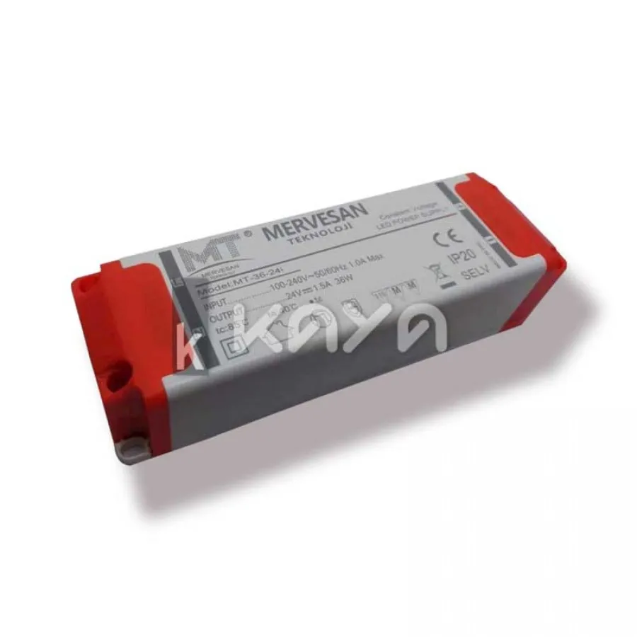 Mervesan 36W 24Vdc Plastik Kasa Smps Adaptör - MT-36-24i-Kaya Aydınlatma Mervesan - MT-36-24i
