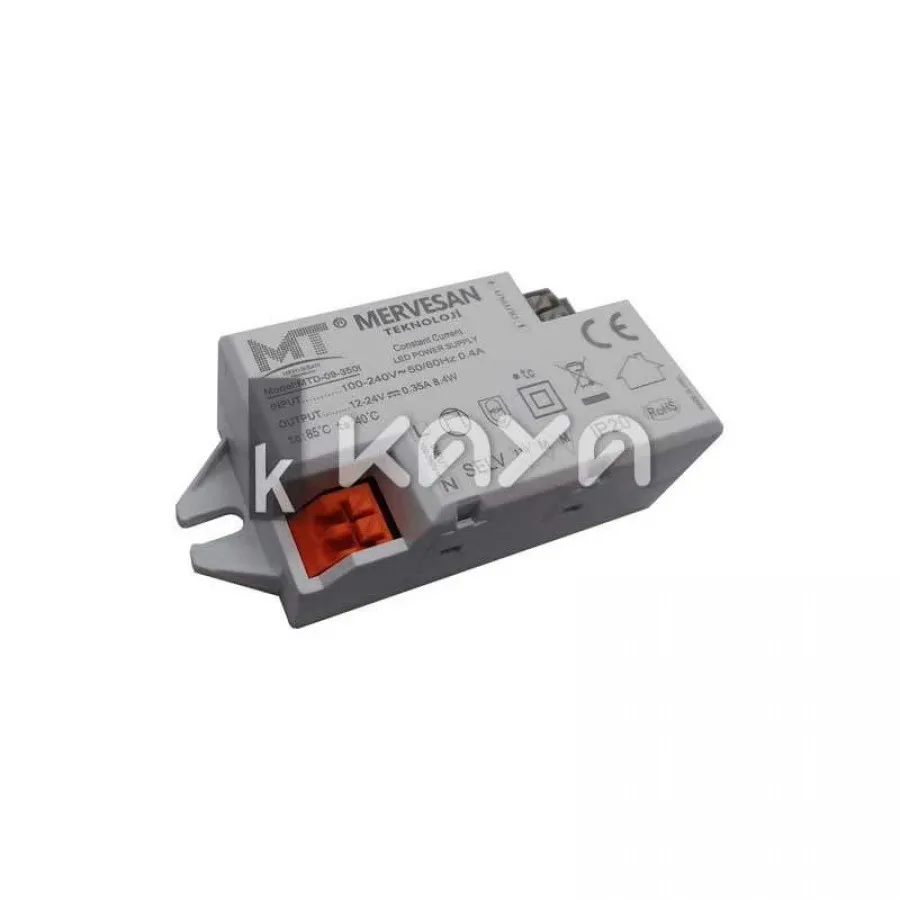 Mervesan 8.4W 350 mA IP30 Sabit Akım Led Driver - MTD-09-350i