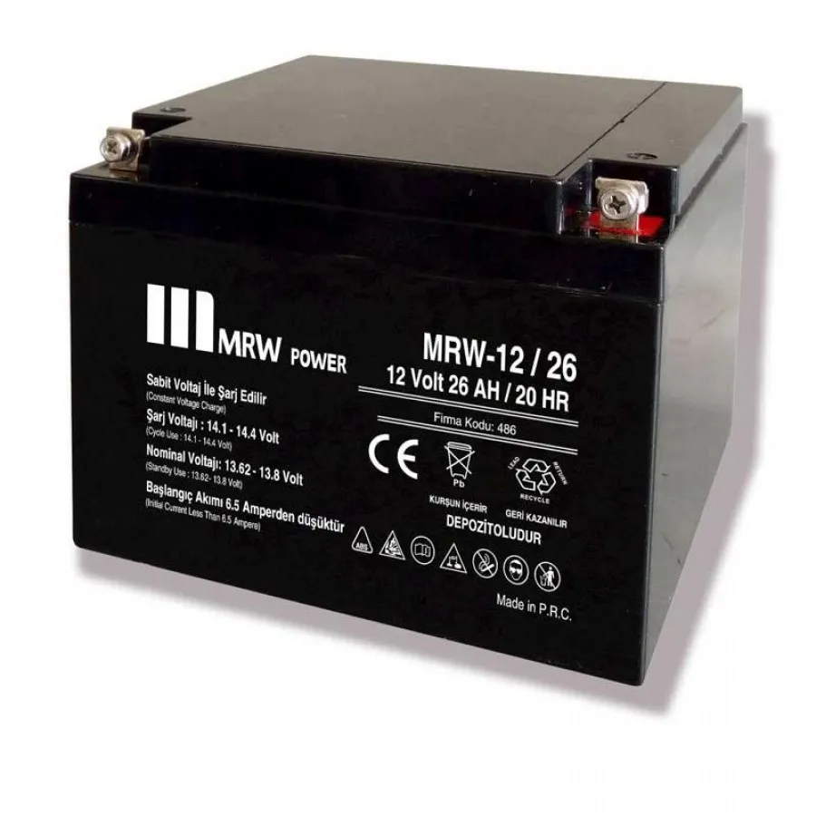 Mervesan 12V Kurşun / Asit Kuru Tip Akü - MRW-12/26
