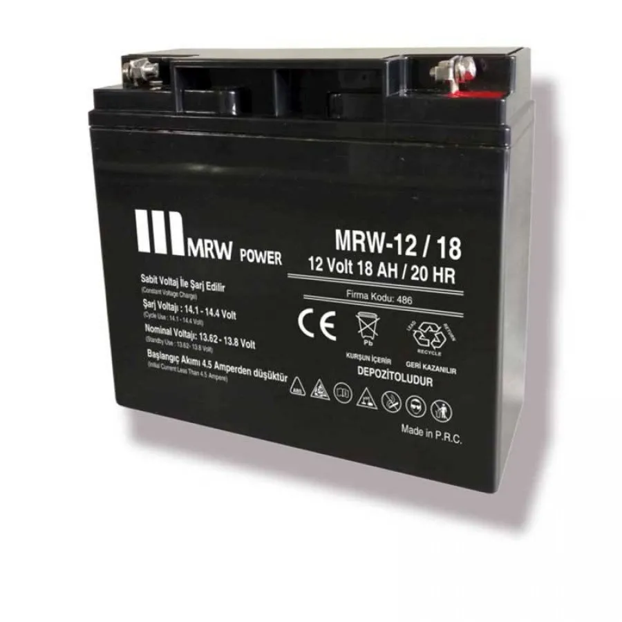 Mervesan 12V Kurşun / Asit Kuru Tip Akü - MRW-12/18