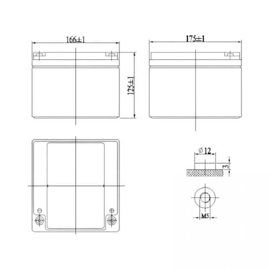 Mervesan 12V Kurşun / Asit Kuru Tip Akü - MRW-12/26