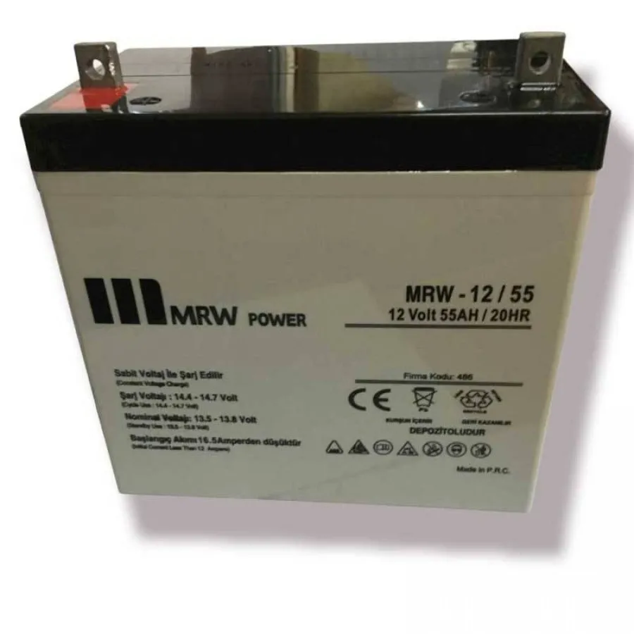 Mervesan 12V Kurşun / Asit Kuru Tip Akü - MRW-12/55