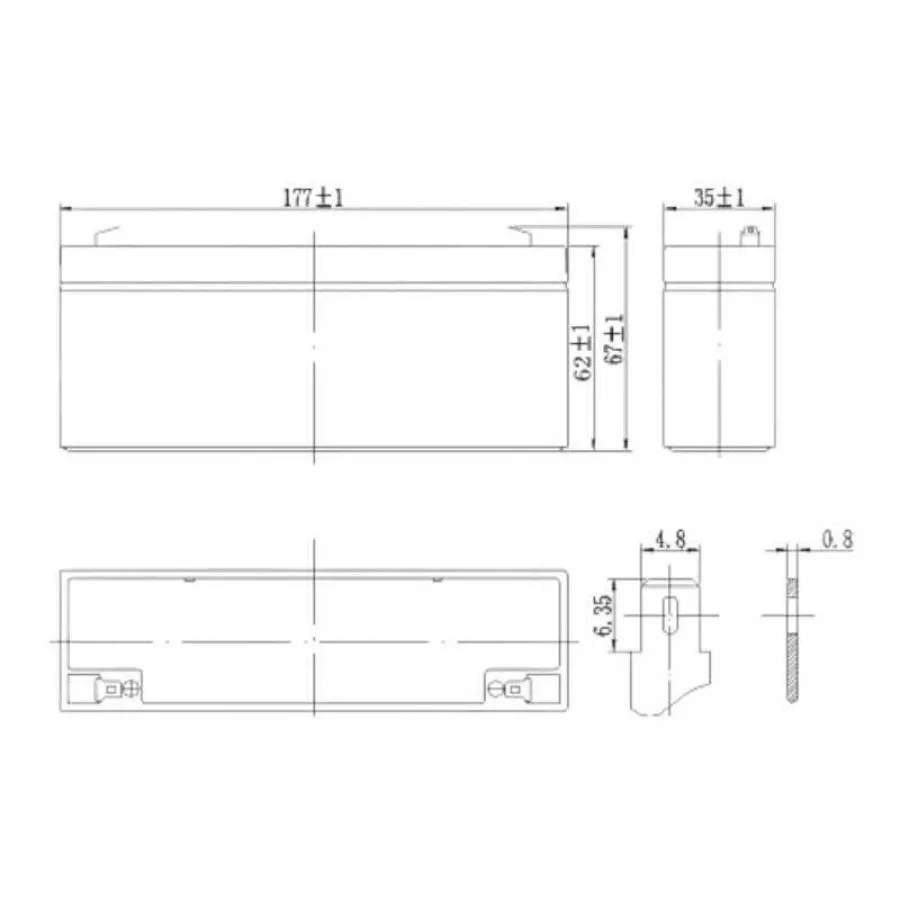 Mervesan 12V Kurşun / Asit Kuru Tip Akü - MRW-12/2.2