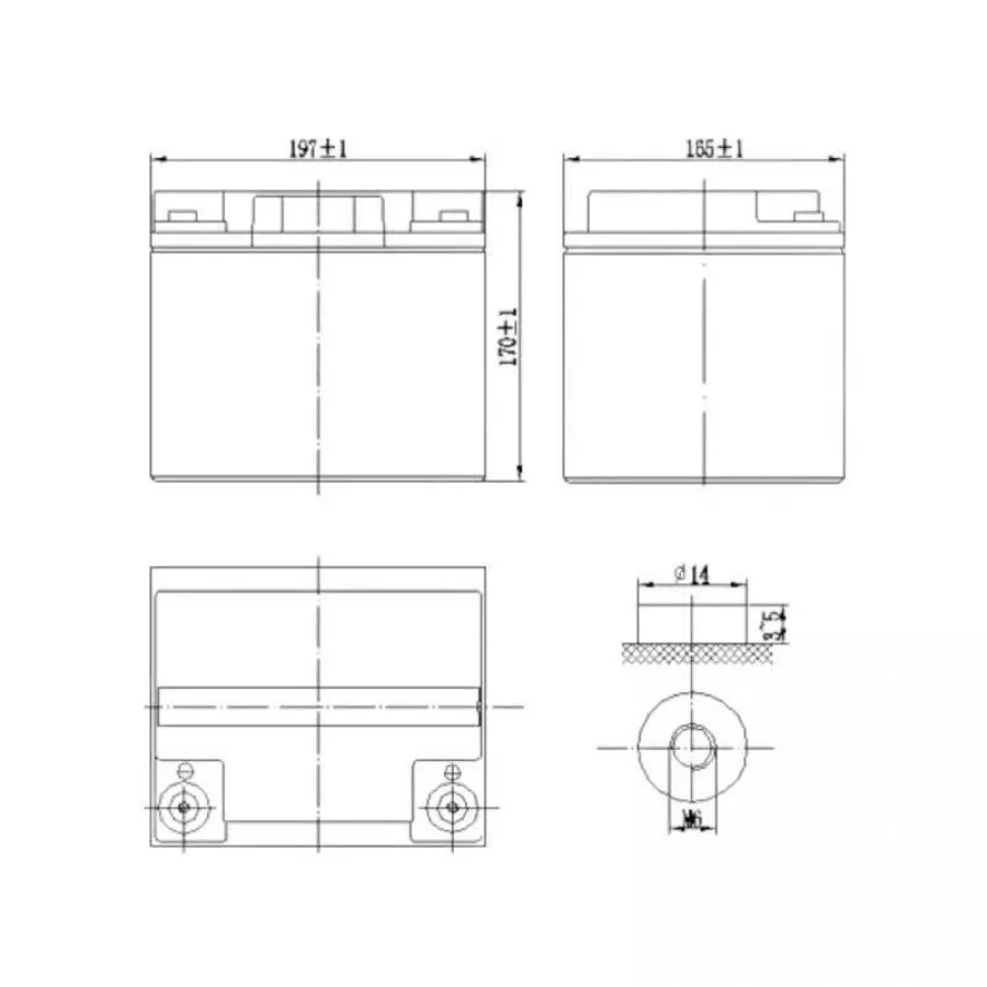Mervesan 12V Kurşun / Asit Kuru Tip Akü - MRW-12/40