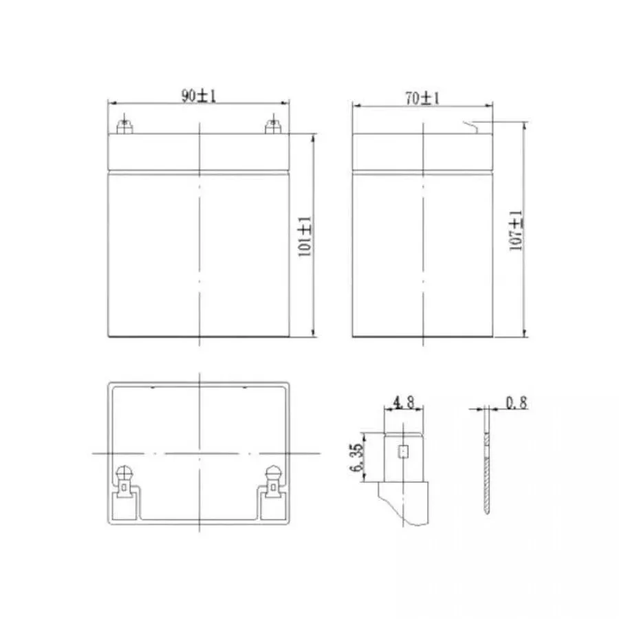 Mervesan 12V Kurşun / Asit Kuru Tip Akü - MRW-12/4.2