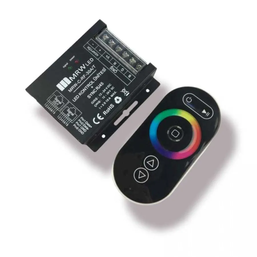 Mervesan 360w 12-24V 30 Amper Dokunmatik RGB Led Kumandası - MRW-C-RF-30A/T 